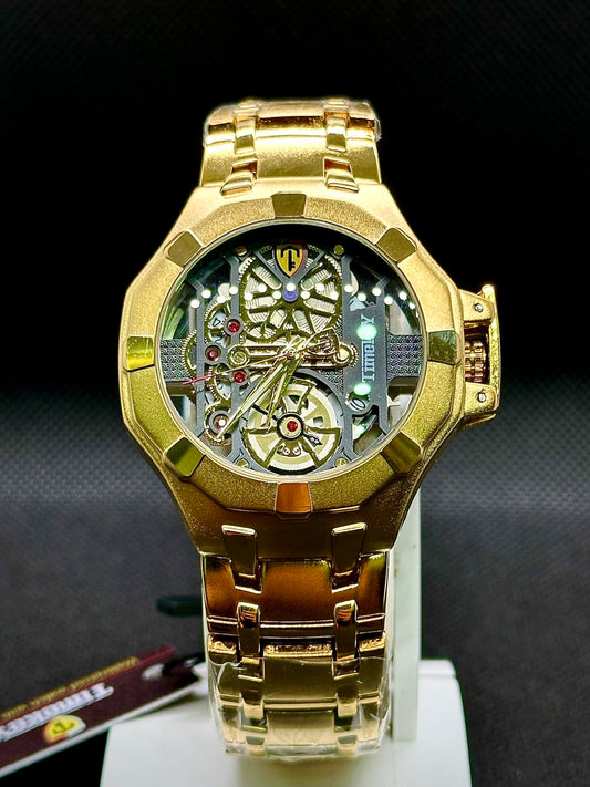 Timekey Men’s Skeleton Mechanical-Style Sport Watch