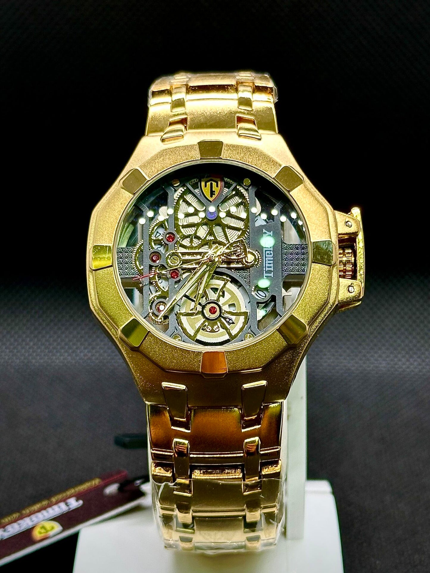 Timekey Men’s Skeleton Mechanical-Style Sport Watch