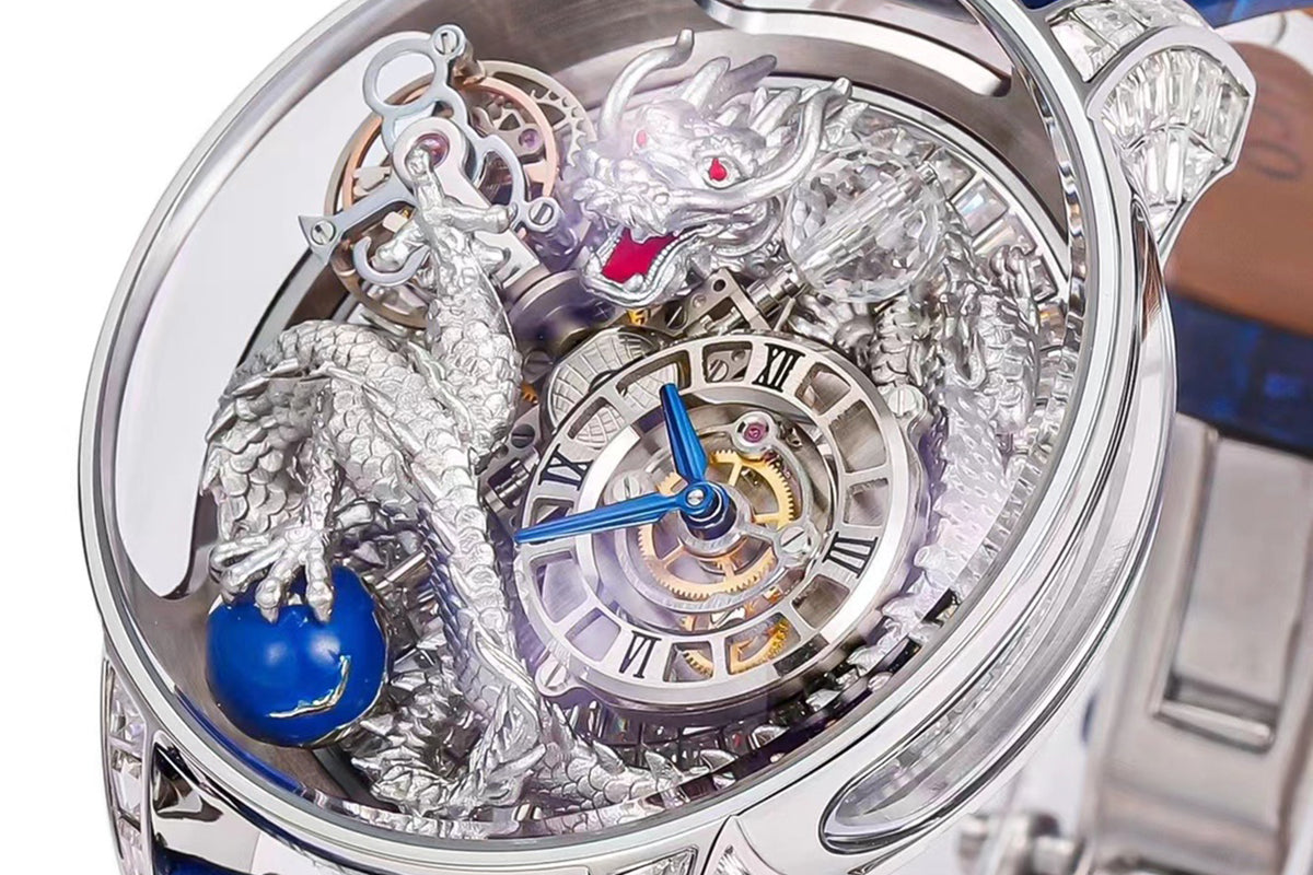 Jacob & Co Astronomia Silver Dragon White Gold with Diamonds - Side View