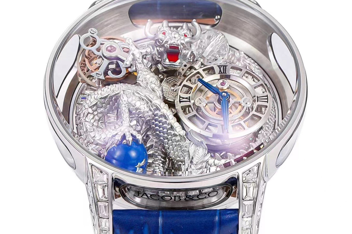 Jacob & Co Astronomia Silver Dragon White Gold with Diamonds - Skeleton Dial