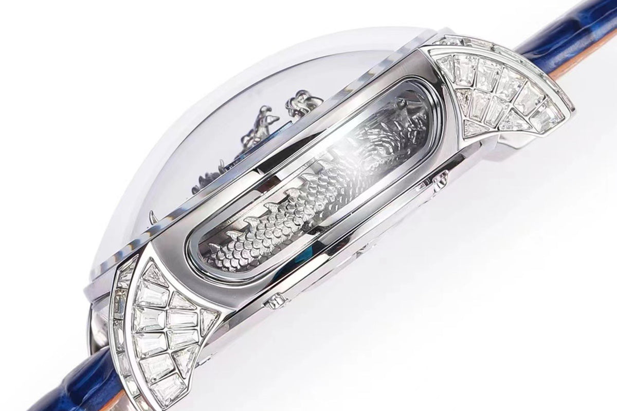 Jacob & Co Astronomia Silver Dragon White Gold with Diamonds - Strap Detail
