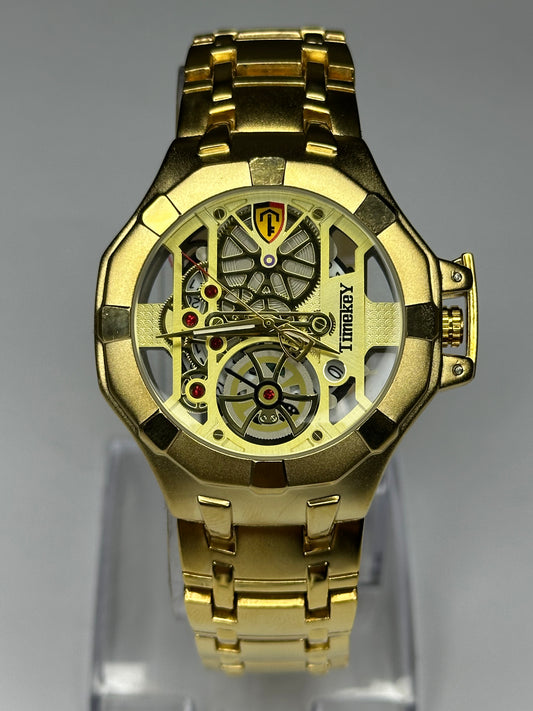 Timekey Men’s Skeleton Mechanical-Style Sport Watch