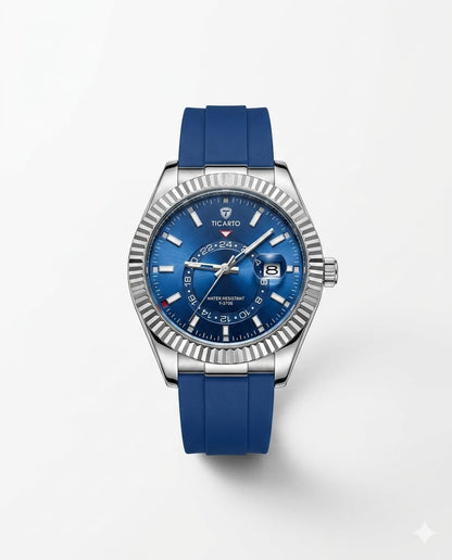 Ticarto Men’s Blue Dial GMT Sport Watch