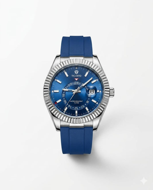 Ticarto Men’s Blue Dial GMT Sport Watch