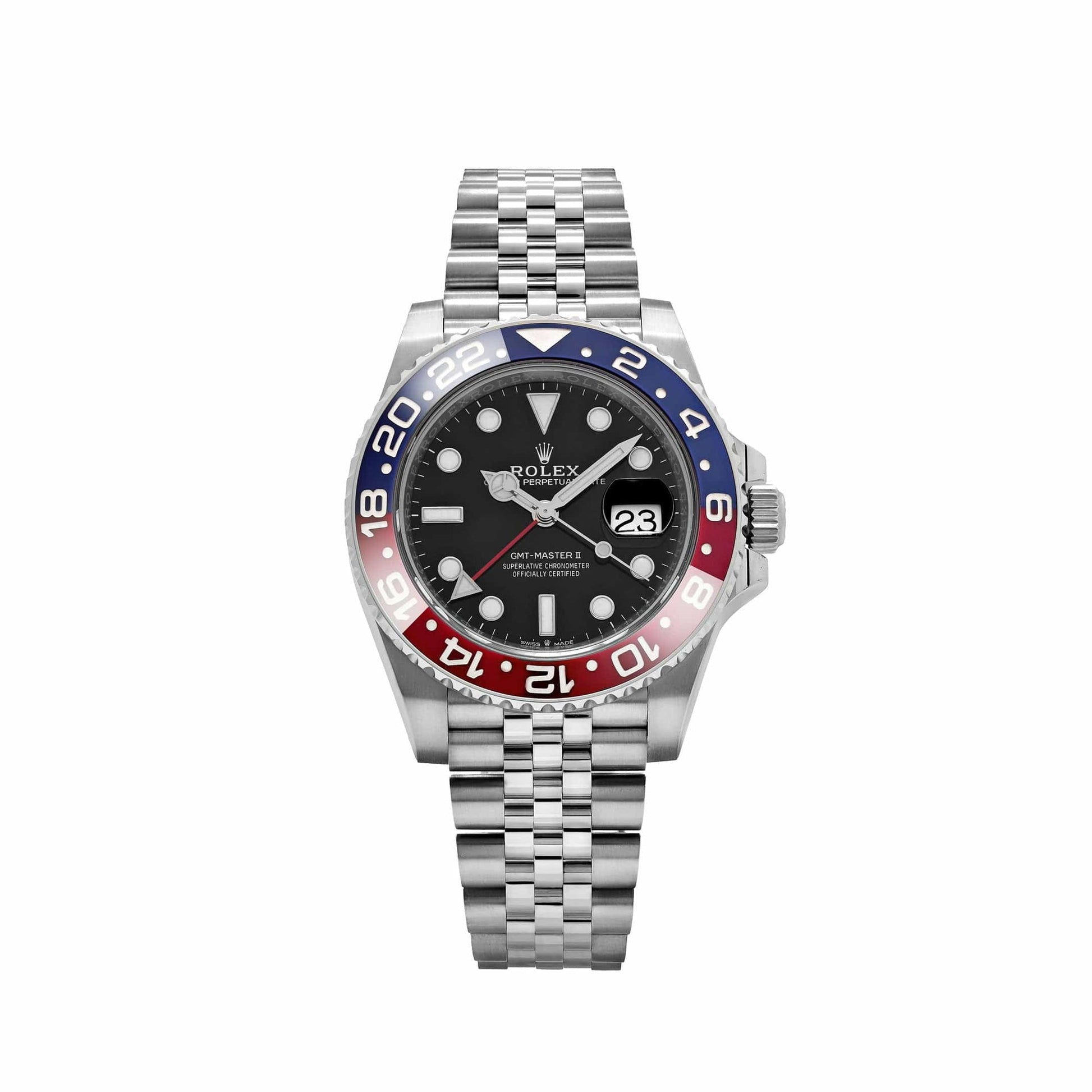 Rolex GMT-Master II 126710BLRO Pepsi front view