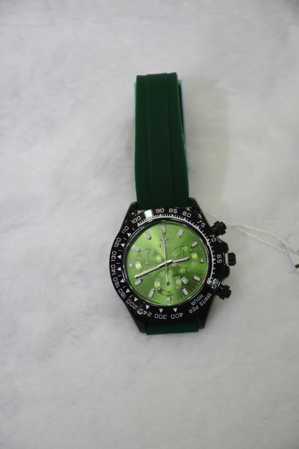 Black Body Dark Green strip Green dial circular design