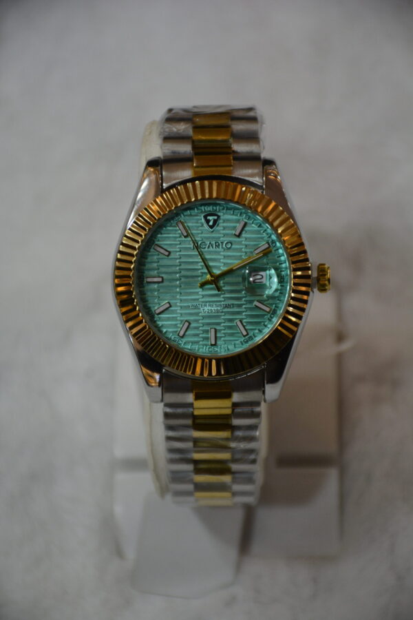 Silver Gold Body water blue dial circular design
