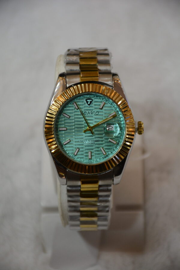 Silver Gold Body water blue dial circular design
