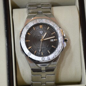 Silver Body Black dial circular design