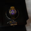 Golden body Purple Dial Circular design