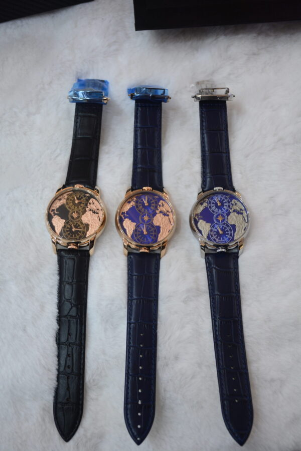 world map dial multicolor body black strip- 3x - unique