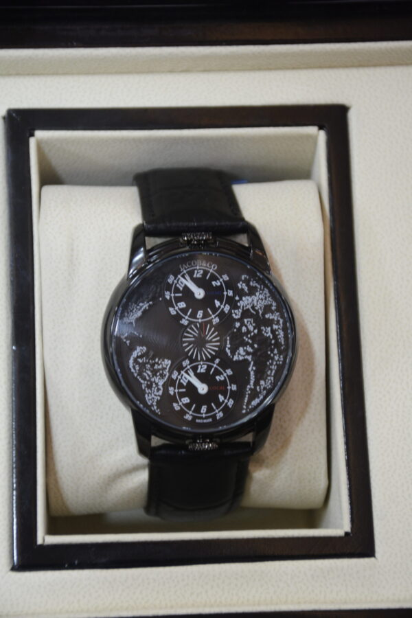 world map black dial full black body - unique