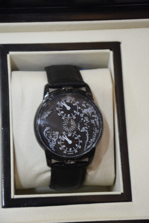 world map black dial full black body - unique