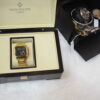 gold digital square watch