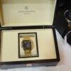 gold digital square watch