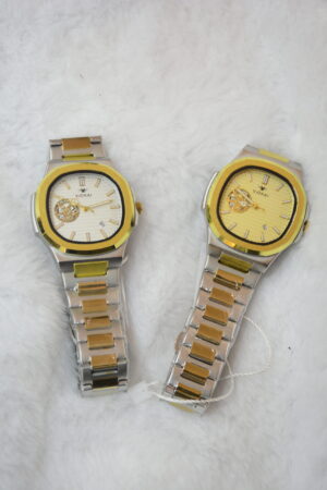 collection of silver gold body white and gold dial x2