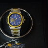 silver golden body dark blue dial