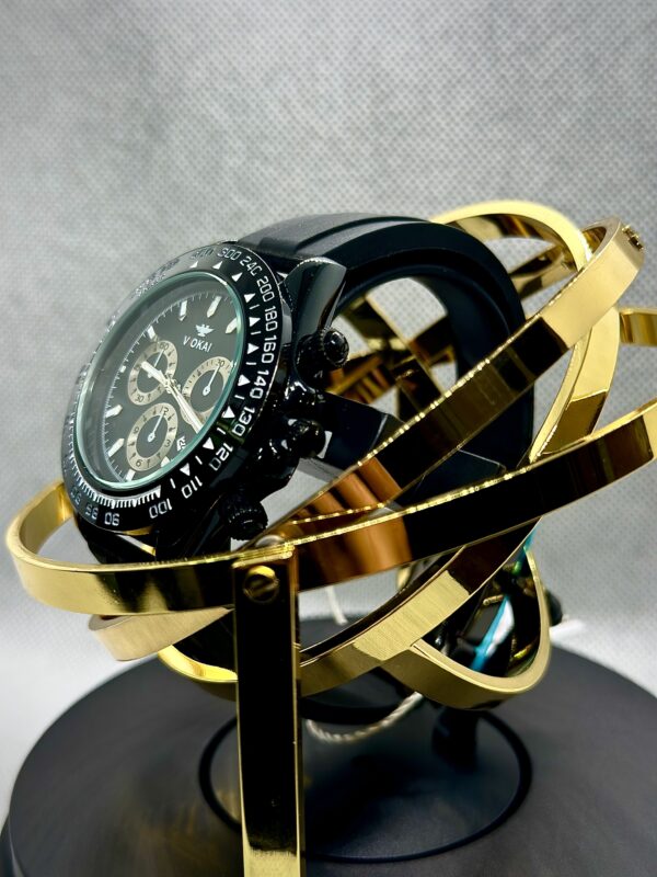 Vokai Men’s Black Tachymeter Chronograph Sport Watch with Silicone Strap