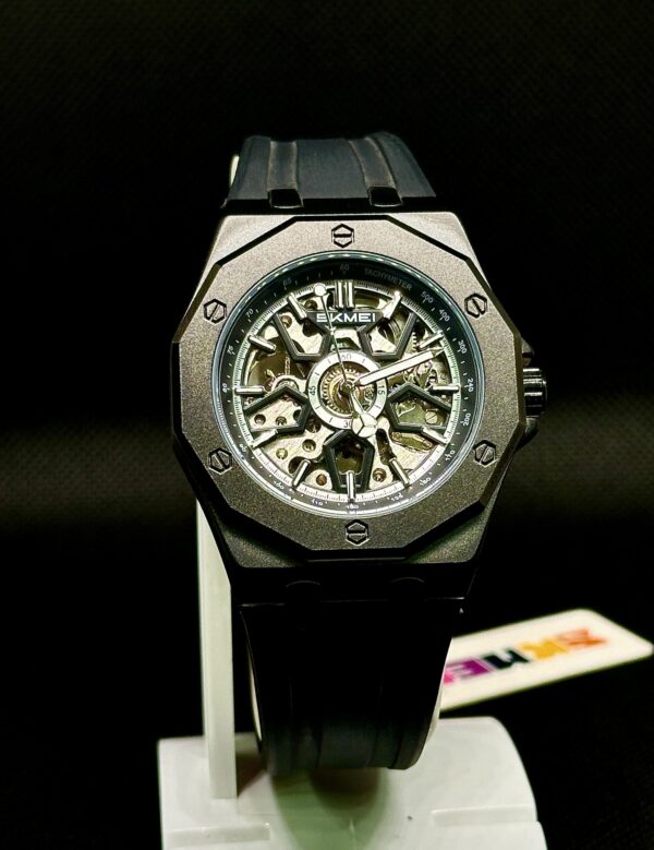 SKMEI Men’s Stealth Black Skeleton Dial Sport Watch – Urban Industrial Edition
