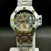 Timekey Men’s Silver Skeleton Mechanical-Style Sport Watch