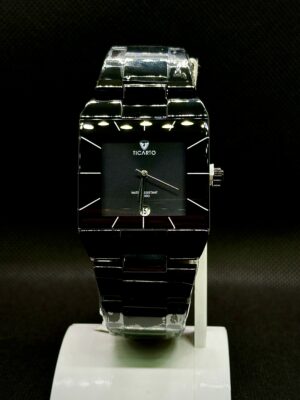 Ticarto Men’s Modern Rectangular Black Dial Watch (Model T-2893)