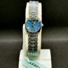 Leopard Women’s Elegant Blue Sunray Dial Watch with Crystal Accents