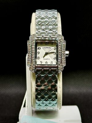 Leopard Women’s Art Deco Crystal Watch – Silver Quilt Series