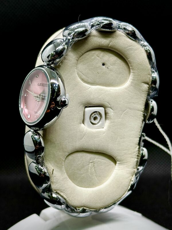 Leopard Women’s Rose Pink Sunray Dial Watch with Spherical Link Bracelet