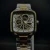 Timekey "Architect" Square Skeleton Automatic – Two-Tone Gold & Silver Luxury Watch