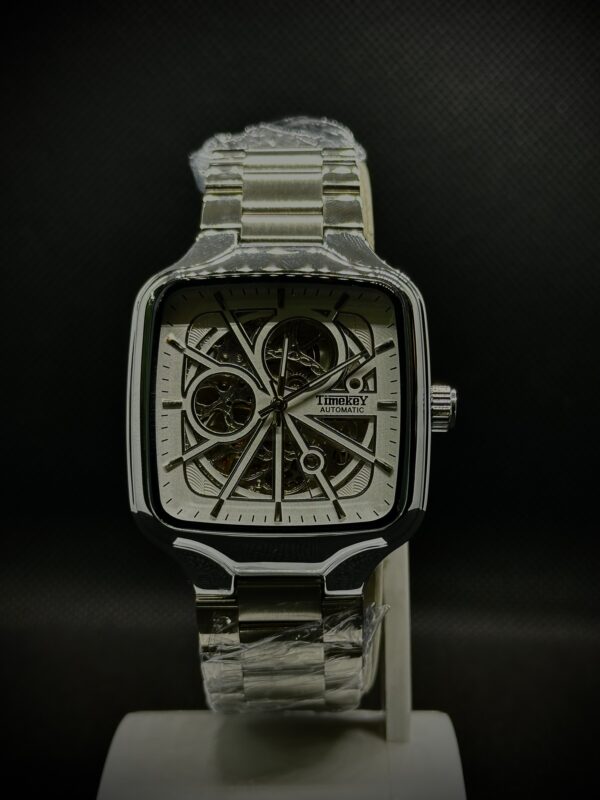 Timekey "Architect" Square Skeleton Automatic – Two-Tone Gold & Silver Luxury Watch