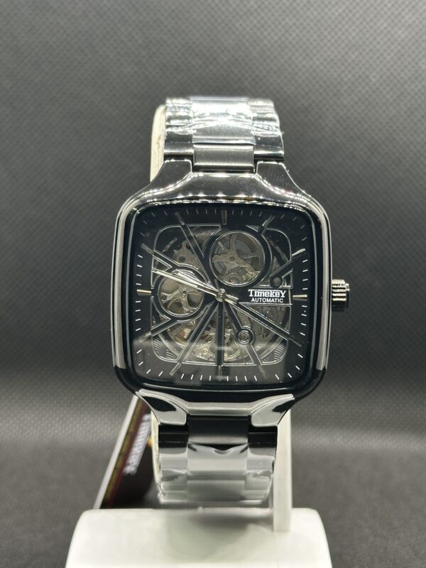 Timekey "Architect" Square Skeleton Automatic – Two-Tone Gold & Silver Luxury Watch
